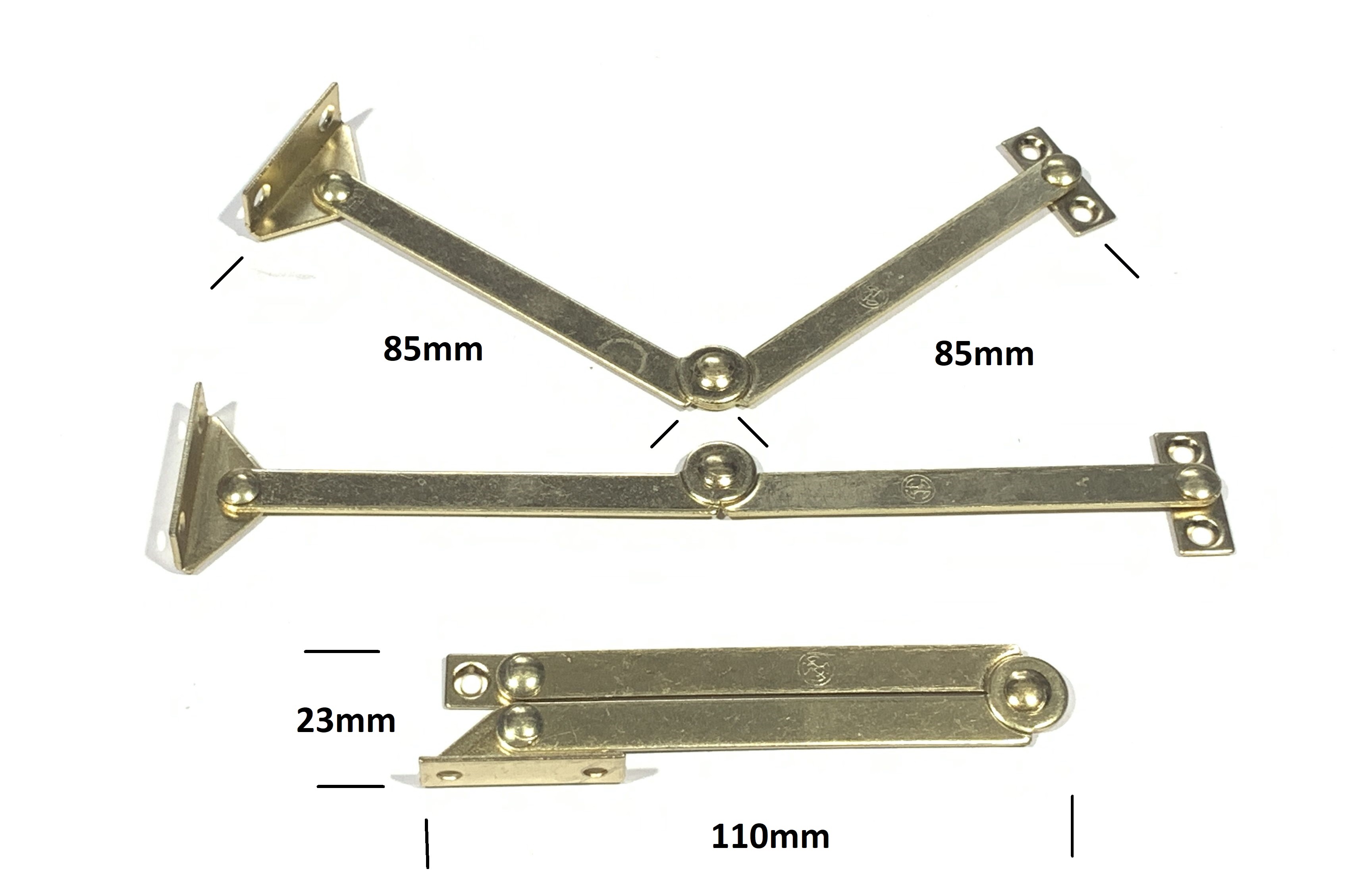 Stays Stay, Box Lid, Folding, Brass Plated Steel