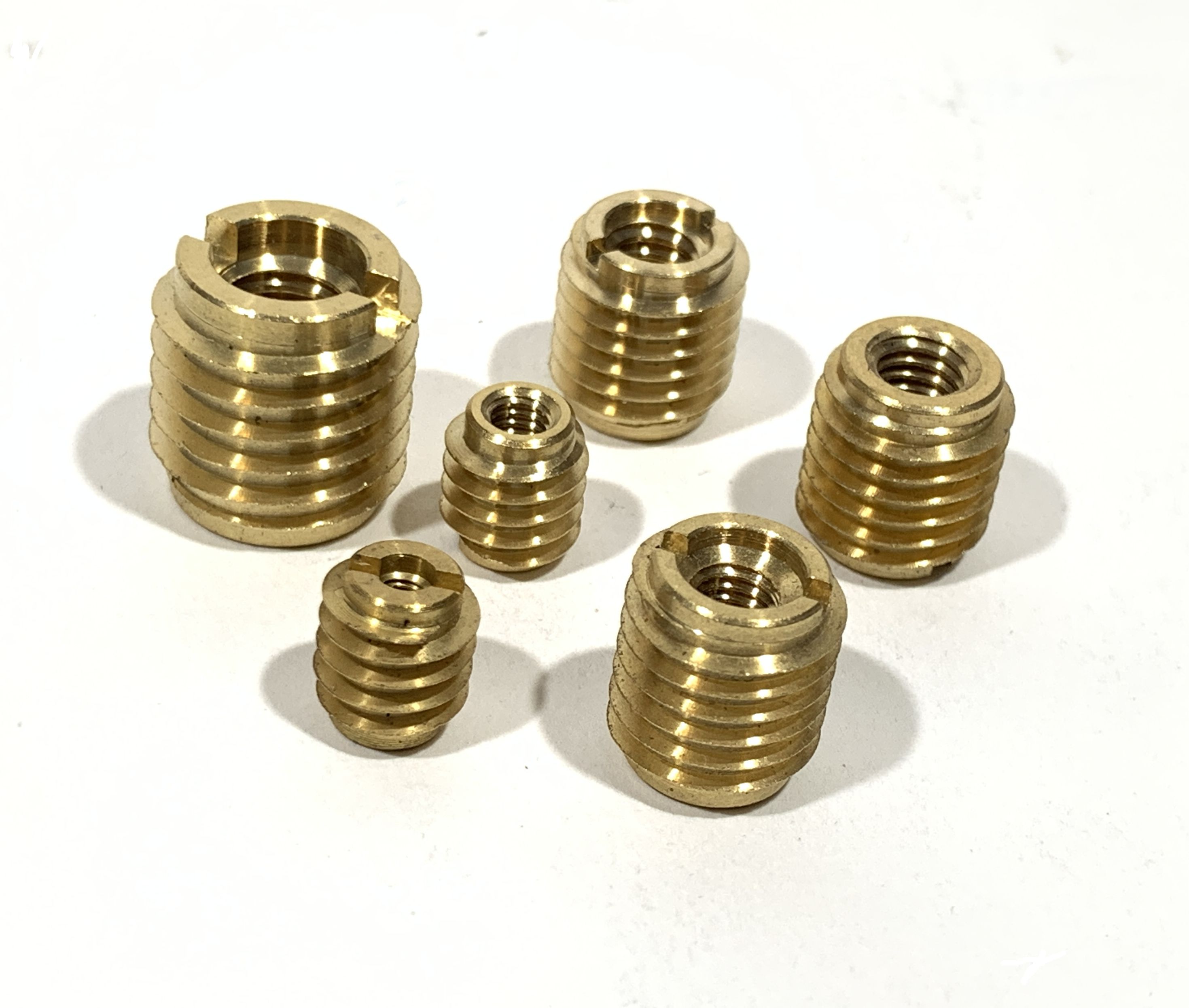 10 PACK 3/8"-24 Steel Slotted Threaded Inserts For Wood 1/2" OD x 5/8" Length ES 