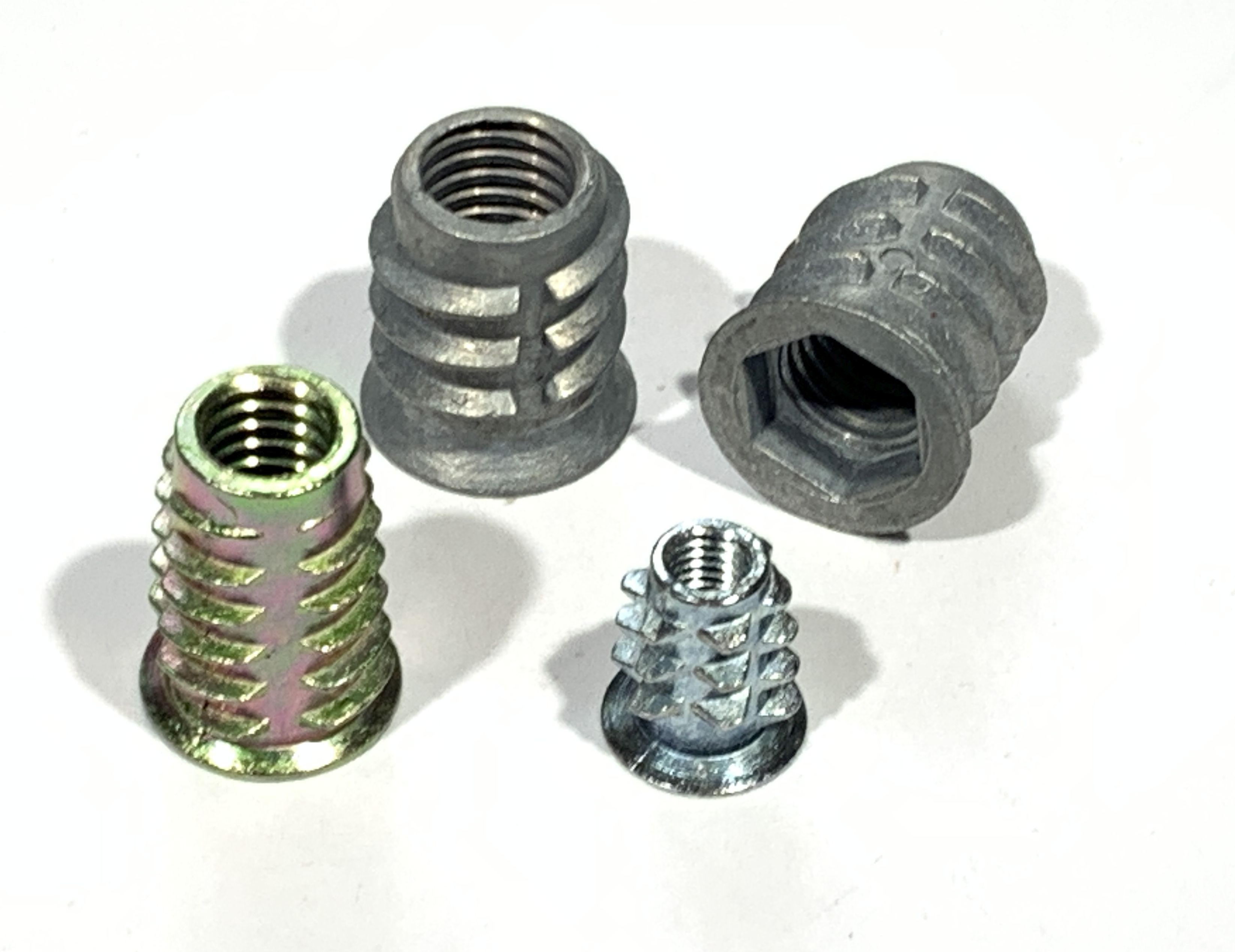 M6 6mm x 1.0 Steel Threaded Inserts for Wood 15mm High for 8mm Hole 