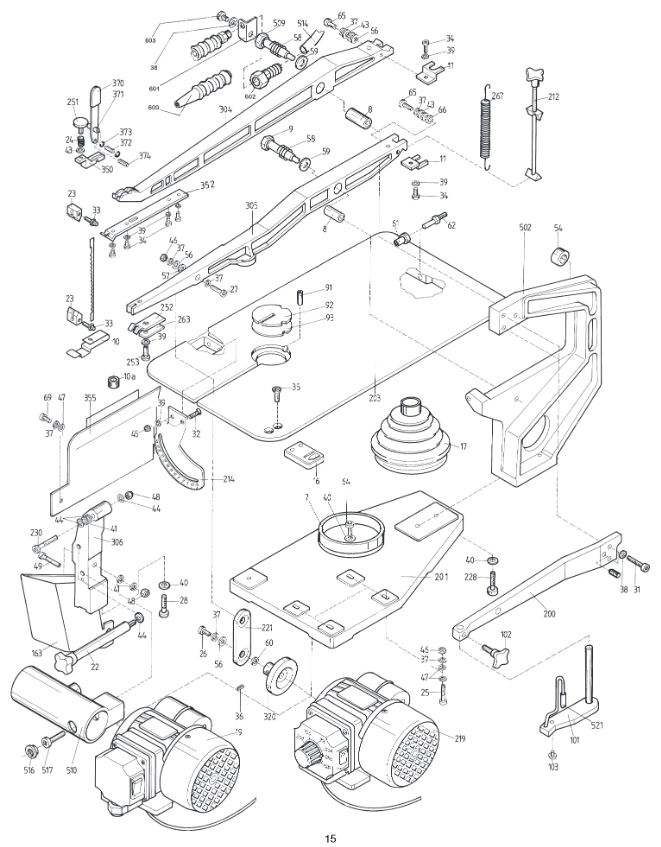 scroll saw labeled diagram