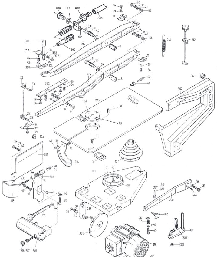 scroll saw labeled diagram