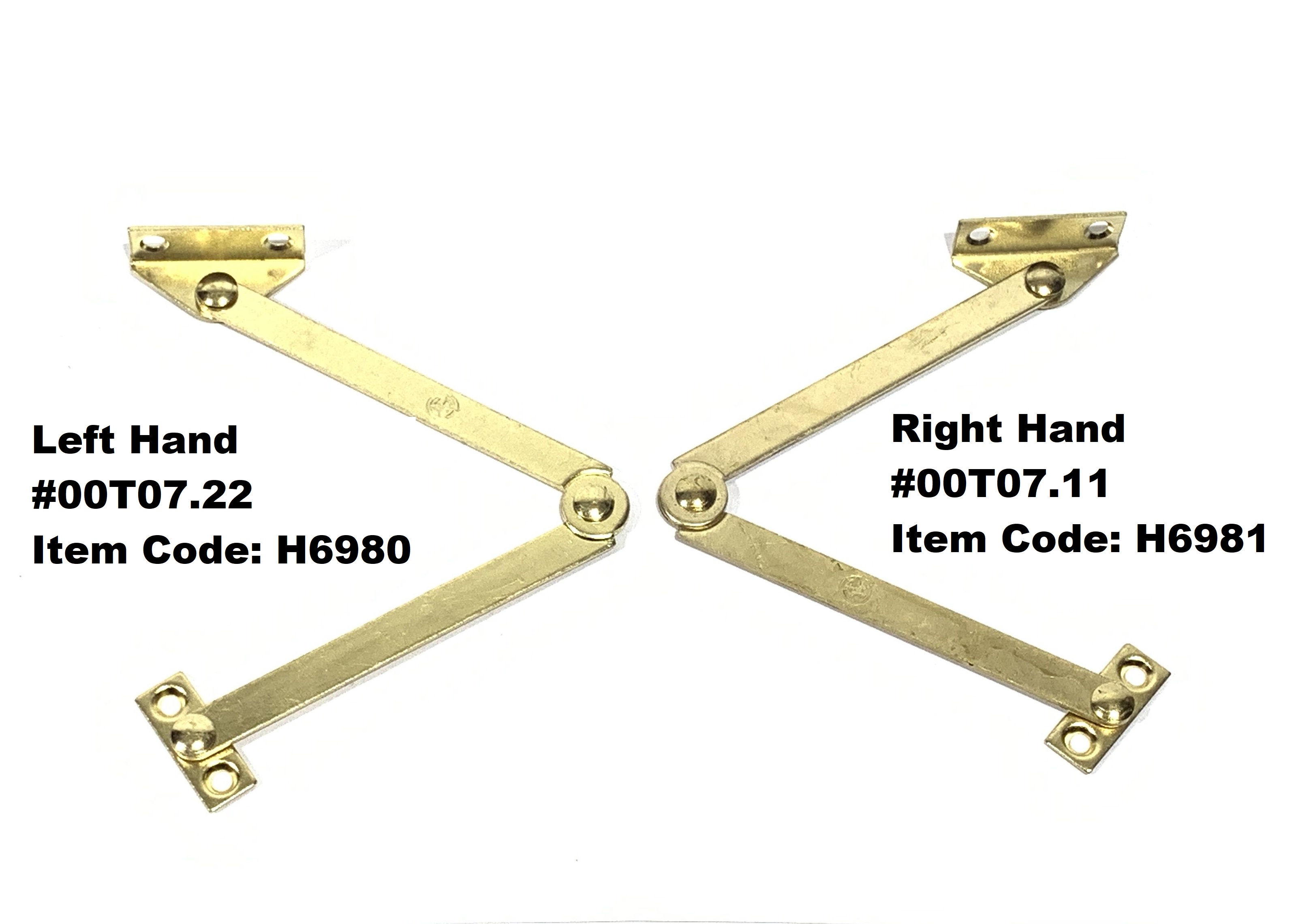 Box Lid Stays Stay, Box Lid, Folding, Brass Plated Steel