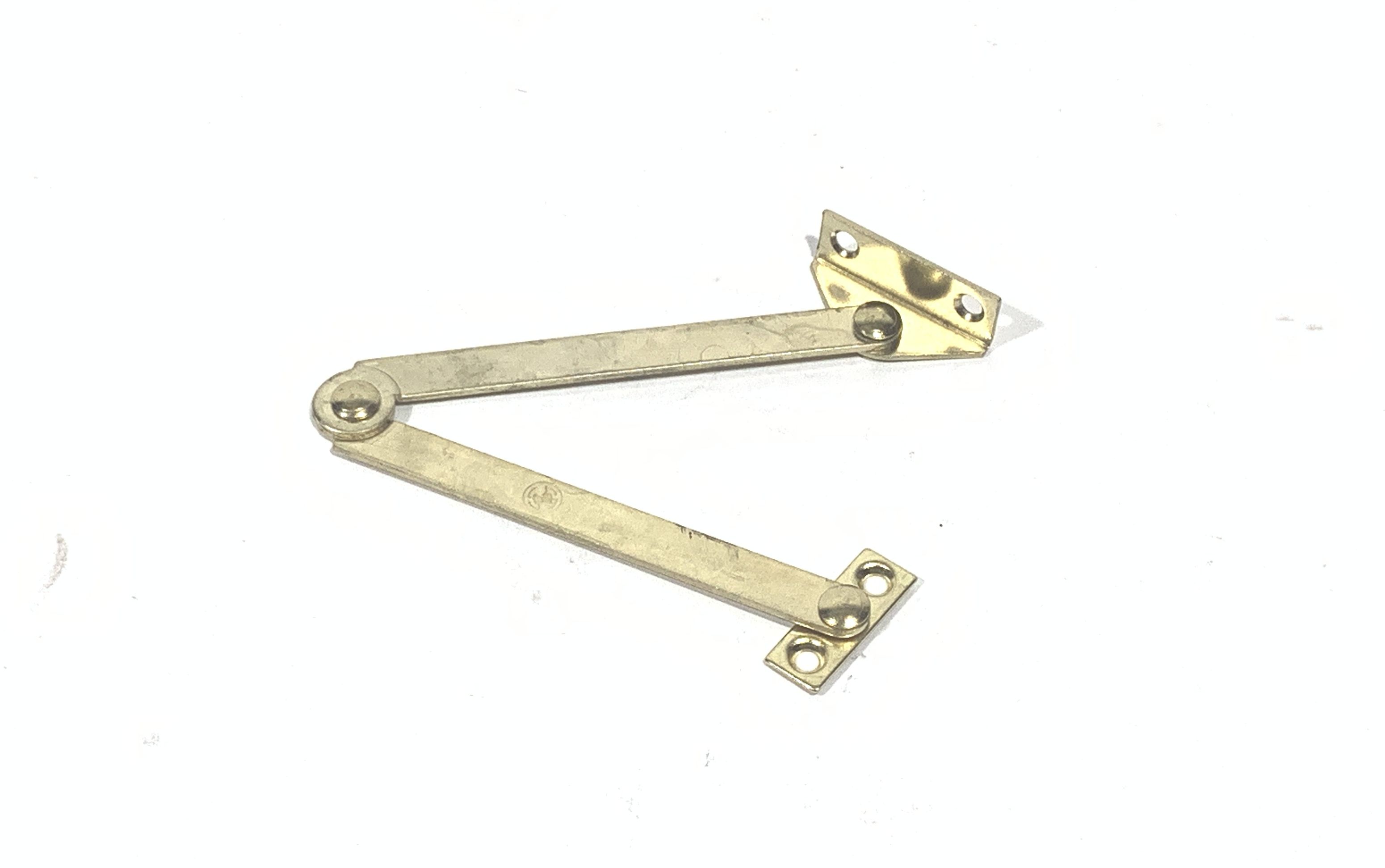Box Lid Stays Stay, Box Lid, Folding, Brass Plated Steel