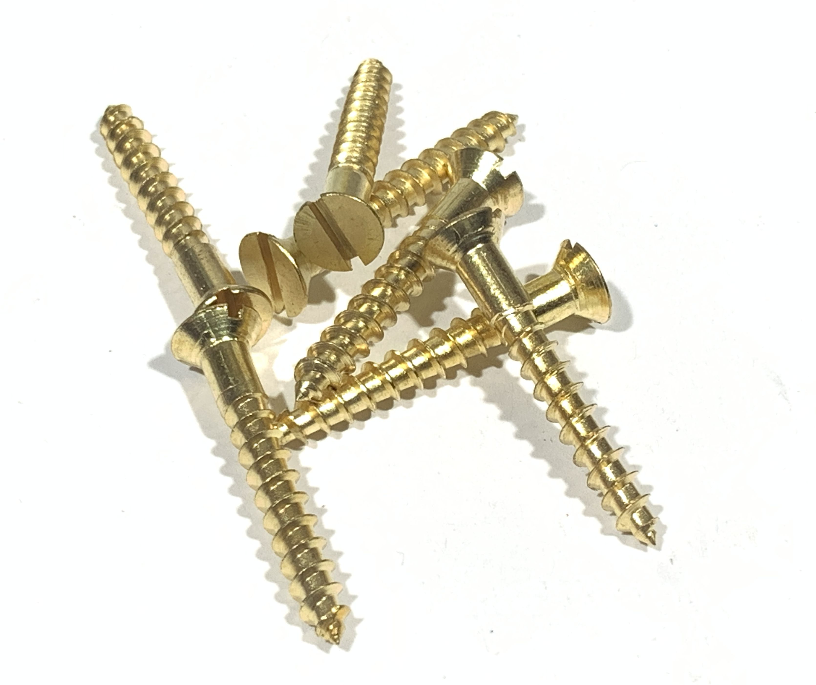 Solid Brass #7 x 1 Flat Head Slotted Wood Screws