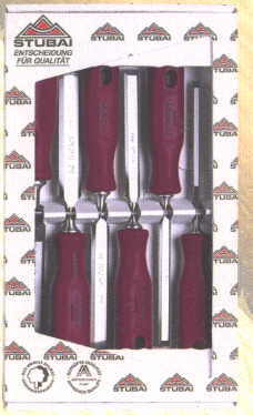 Chisel, Bevel Edge, Bench, #3550 Series, Set of 6, 6,10,13,16,20,26mm, Stubai, #355106 T9362.jpg