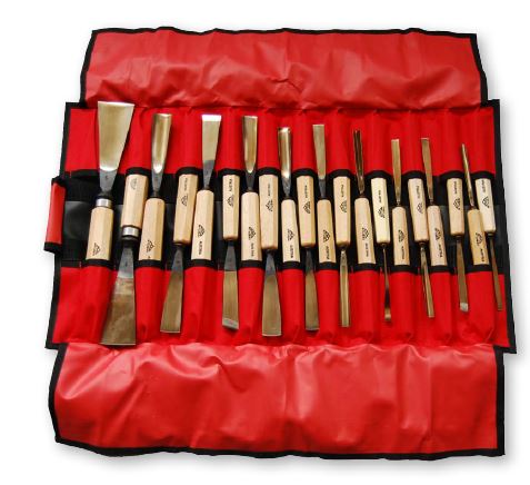 Chisel, Carving, Set, Stubai 52 Series, 21 pieces, inc. Mallet, In Red Canvas Roll, #510221_product f4928.jpg