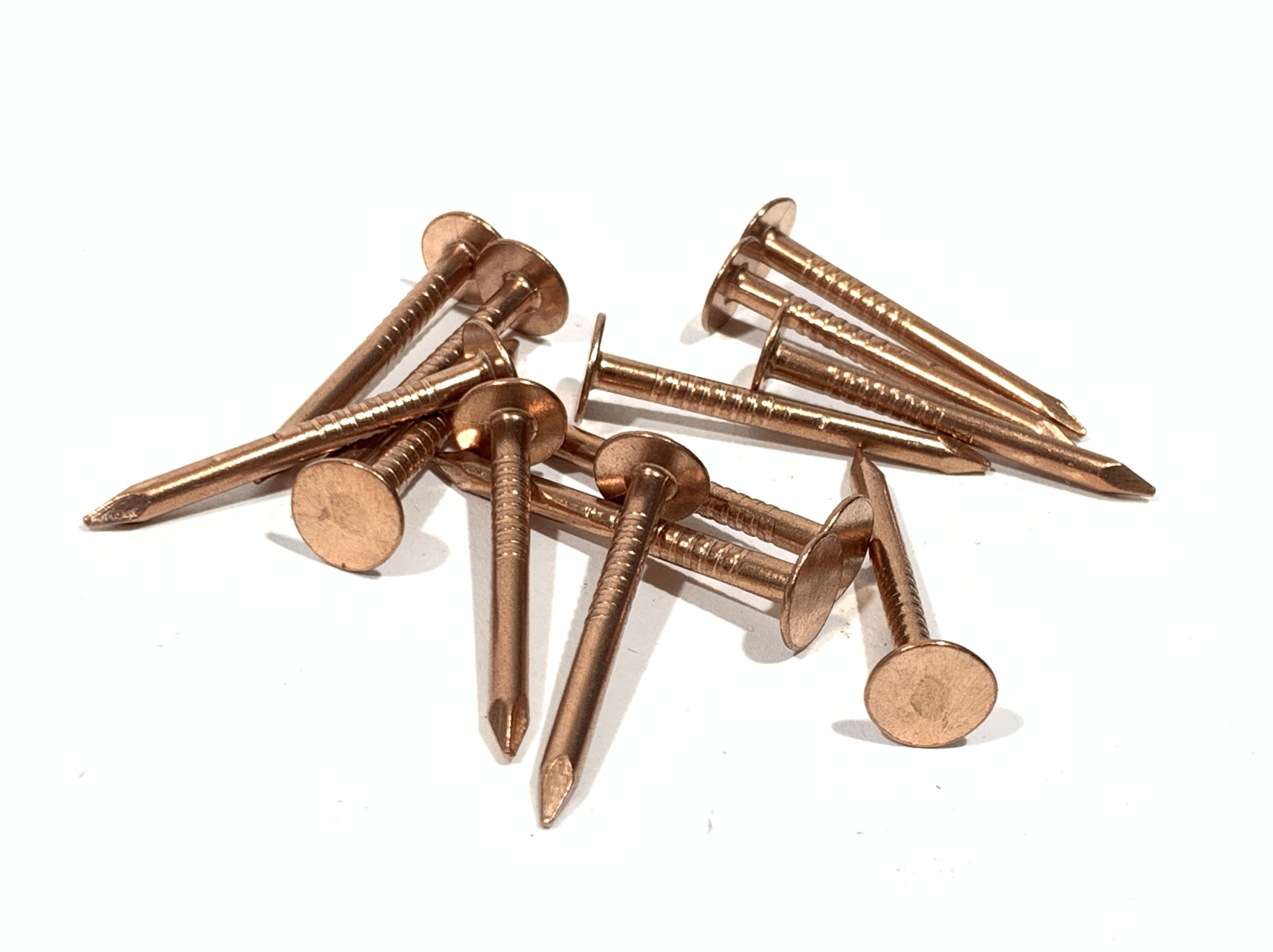 Brass & Copper Fasteners Nails, Slate Roofing, Copper, Flat Head, 100 pcs