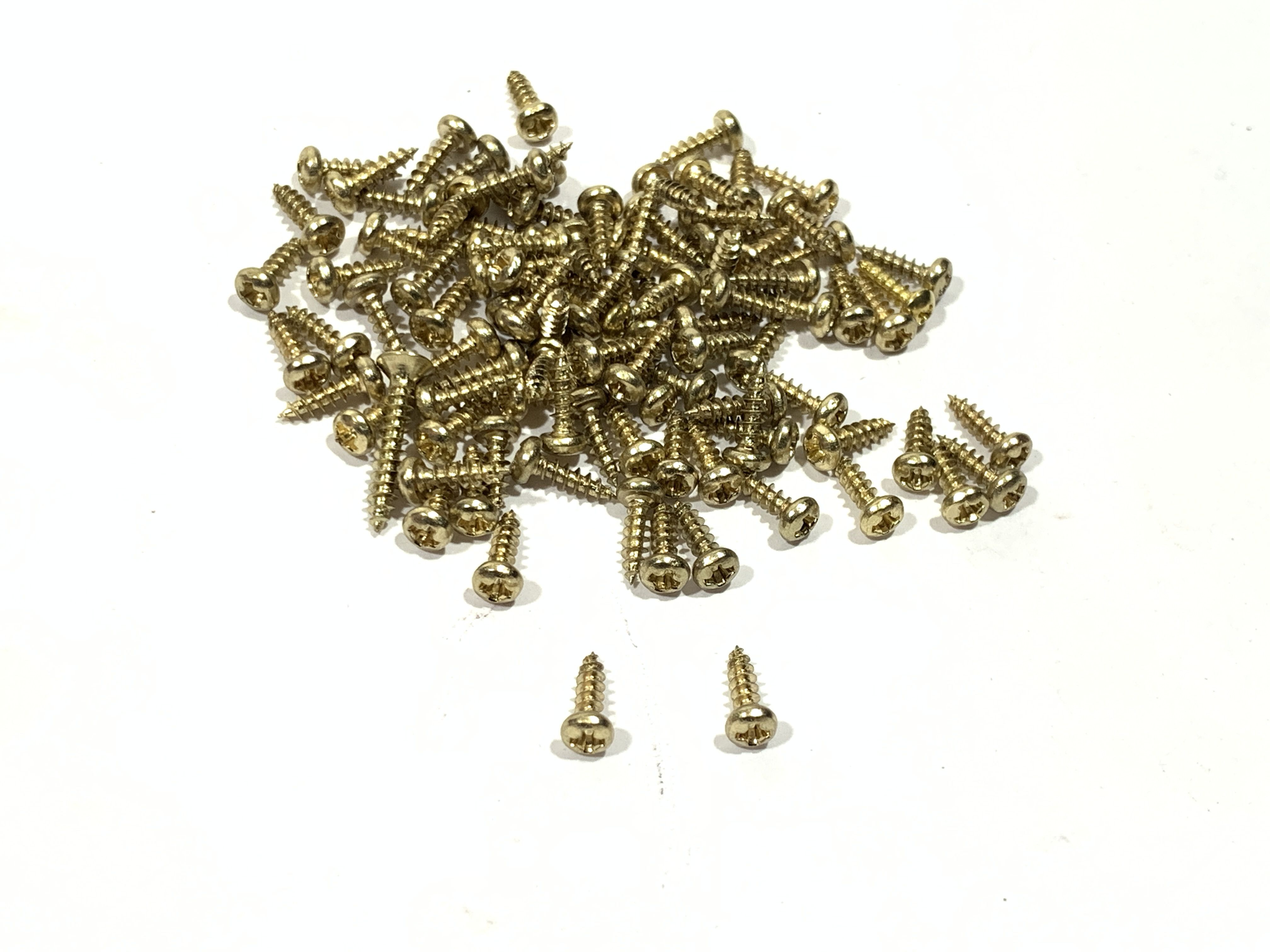 Screws, Brass Plated Steel, Round Phillips Head, approx. 100 pcs_product h5280.jpg