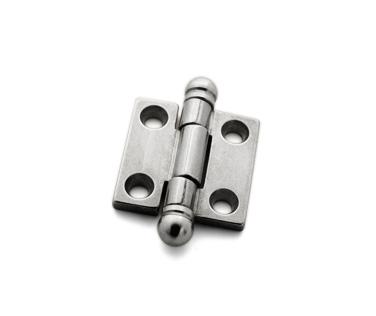 Hinge, Butt with Finial, Full Mortise, Stainless Steel, 3/4 inches (19.05mm) x 13/16 inches (20.64mm), Pair, #CB-301BS h7126.jpg