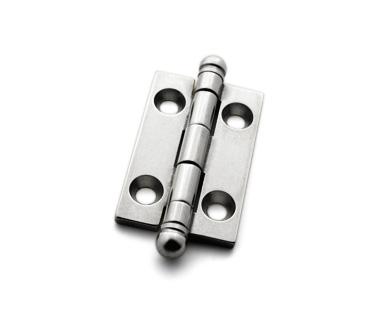 Hinge, Butt with Finial, Full Mortise, Stainless Steel, 1 1/4 inches (31.75mm) x 13/16 inches (20.64mm), Pair, #CB-302BS h7130.jpg