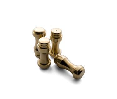 Feet, Box, Brass, 1/2 inch (12.70mm) diameter, Projection 15/16 inch (23.81mm), Pin diameter 3/8 inches (9.53 mm), 4 pcs, #M h7156.jpg
