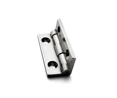 Hinge, Butt, 95 degree Stopped, Stainless Steel, 1 1/4 inches (31.75mm) long x 1/2 inch (12.70mm) wide, Pair, #JB-102S h7183.jpg