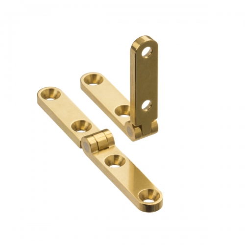 Hinge, Side Rail, 180 degree Opening, Brass, 1 38 inch (34.93mm) x 5/16 inch (7.94mm), Pair, with Screws, #SR-301 h7194.jpg