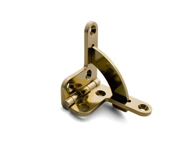 Hinge, Quadrant, Brass, stayed at 95 degrees, each leaf 1 1/2inch (38.10mm) x 1 3/4 inches (44.45mm), Pair, #HD-680 h7291.jpg