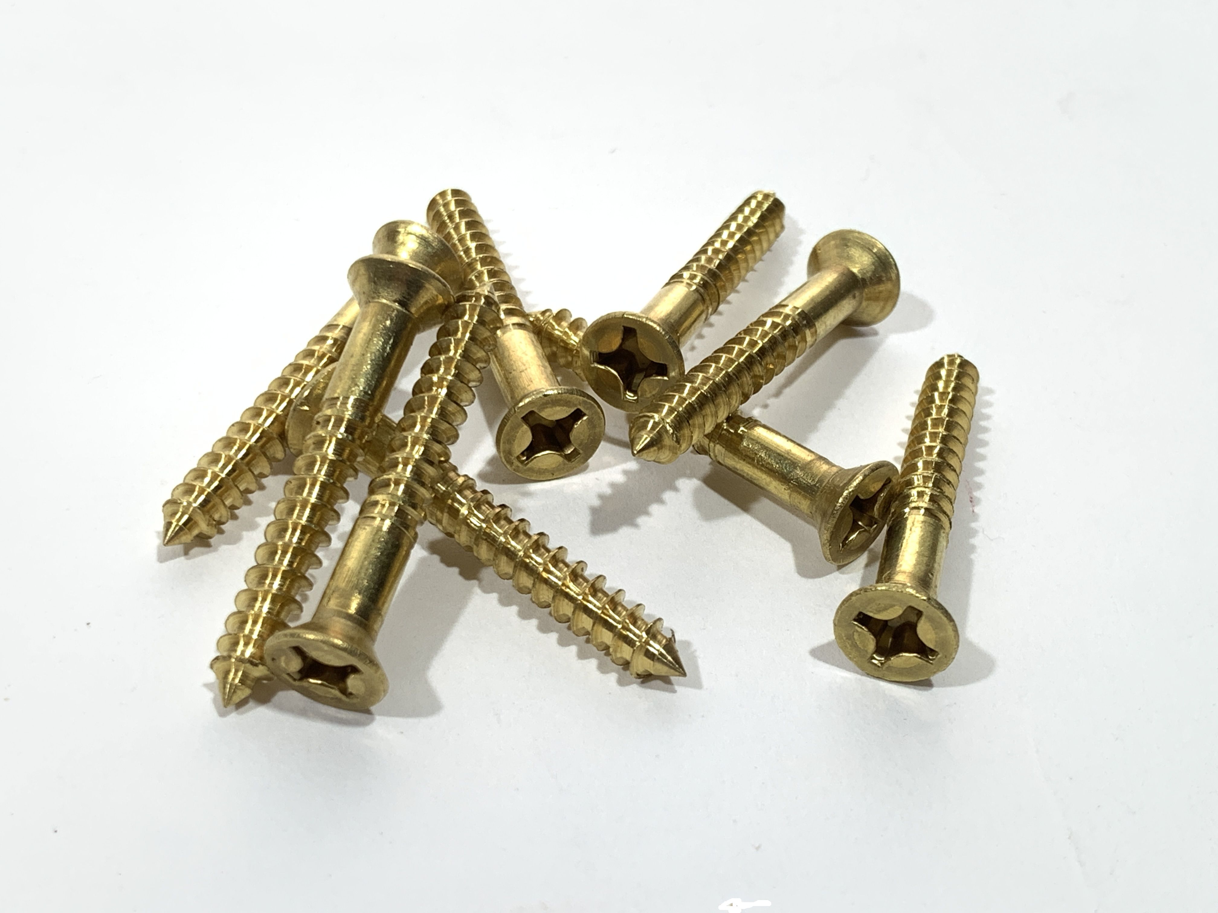 *Top Quality! Countersunk Solid brass wood screws Slotted No6 12mm -> 40mm. 