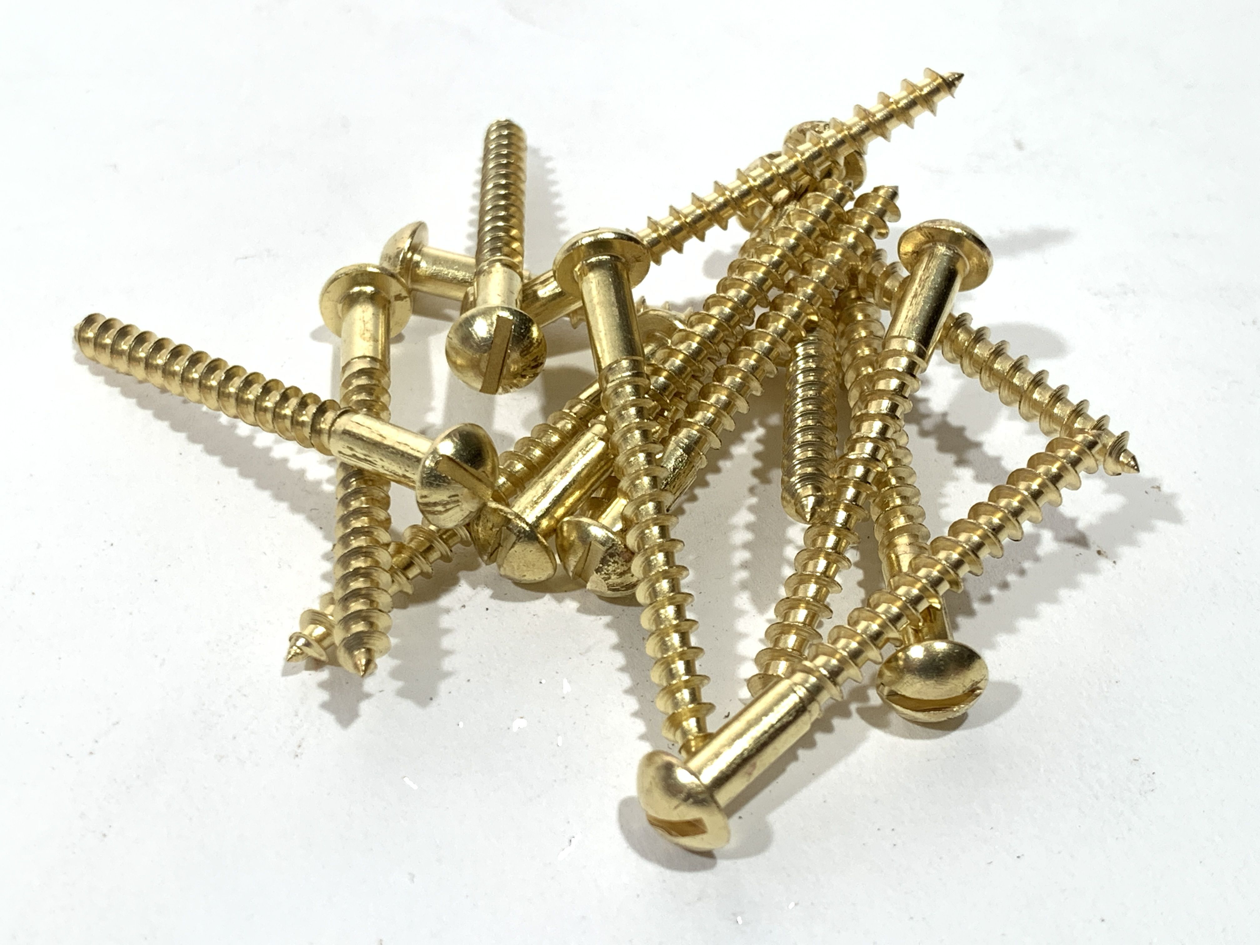 Wood ScrewsRound Head Woodscrew, ROUND HEAD, SOLID BRASS, SLOTTED