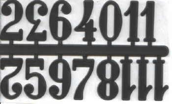 Numerals, Clock Face, Self Adhesive, Raised, ARABIC BLACK p0241.jpg