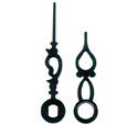 Hands, Hour & Minute Set, for Quartz Clock Movement, Minute hand - mount hole to tip 35mm, for 50mm to 80mm DIALS, BLACK, Type p4042.jpg