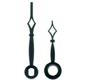 Hands, Hour & Minute Set, for Quartz Clock Movement, Minute hand - mount hole to tip 35mm, for 50mm to 80mm DIALS, BLACK, Type p4044.jpg