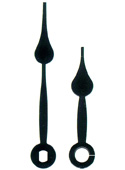 Hands, Hour & Minute Set, for Quartz Clock Movement, Minute hand - mount hole to tip 54mm, for 90mm to 125mm DIALS, BLACK, Typ p4066.jpg