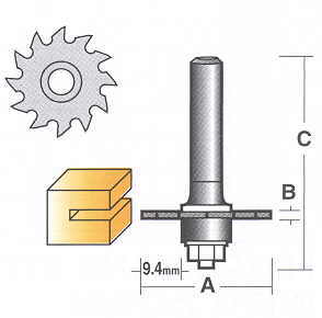 Bit, Router, Slotting Cutter, Assembly, Solid Carbide, with Bearing, 12 teeth, 1/4 inch Shank r0207.jpg