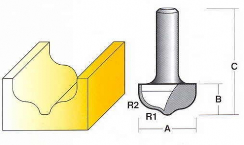 Bit, Router, Face Forming, TCT, Dual Flute, Ogee, Round Bottom_product r0509.jpg