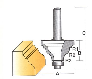 Bit, Router, Edge Forming, Beading Ogee, with Bearing, TCT, Dual Flute_product r0915.jpg