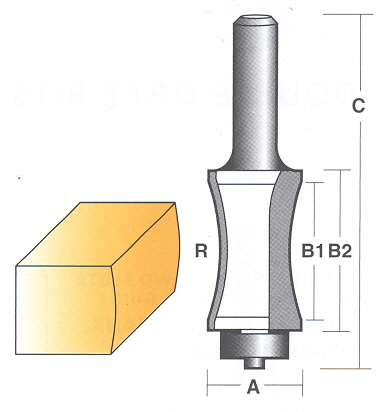 Bit, Router, Edge Forming, Half Bull Nose Radius, TCT, Dual Flute, with Bearing, r1400.jpg