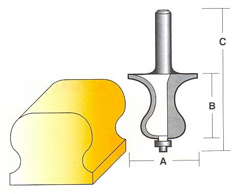Bit, Router, Edge Forming, Stair Handrail, TCT, Dual Flute, with Bearing, 1/2 inch shank r1590.jpg