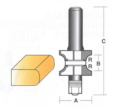 Bit, Router, Assembly, Edge Forming, Double Edge Radius, 4 Flute, TCT, with Bearing r1642.jpg
