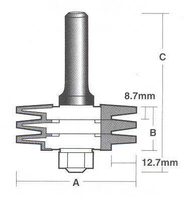 Bit, Router, Assembly, Finger Joint, includes 3 cutters, 1/2 inch Shank r2050.jpg
