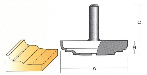 Bit, Router, Panel Raiser, Flat Bottom, TCT, Dual Flute, 1/2 inch Shank, #TPD 6 1/2 r3074.jpg