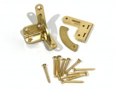 Box Hinges : Hinge, Quadrant, Brass, stayed at 95 degrees, each leaf 1 inch  (25.40mm) x 1 inch (25.40mm), Pair, #HD-638