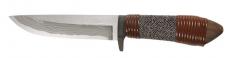 Knife, Fixed Blade, Saji Tango Chirimen, 11 Layer, White Paper Edge Steel, Not Stainless, HRC 60, Oak Handle, Rattan Wrapped, with Magnolia Sheath, Blade 130 x 4.5mm, Overall 250mm, 210 gms,   #719365