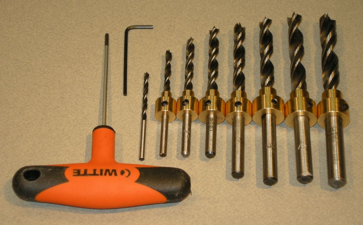 Drill Stop Set, Stubai Tool Steel Brad Point Drills & Brass Drill
