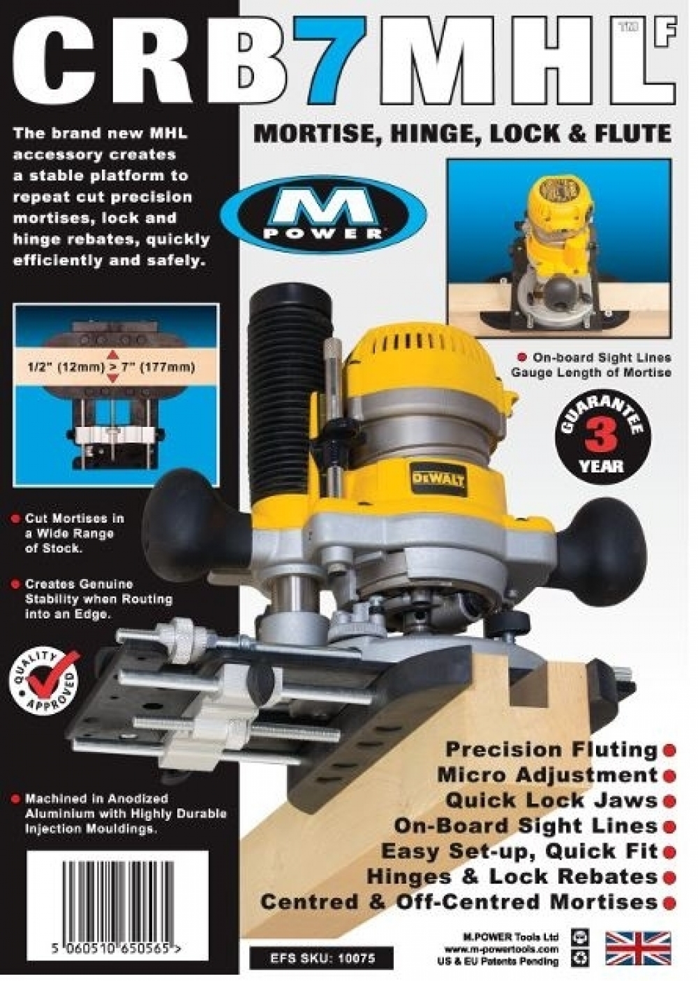 Morticing/Fluting Accessory For M-Power&#039;s CRB Router Base